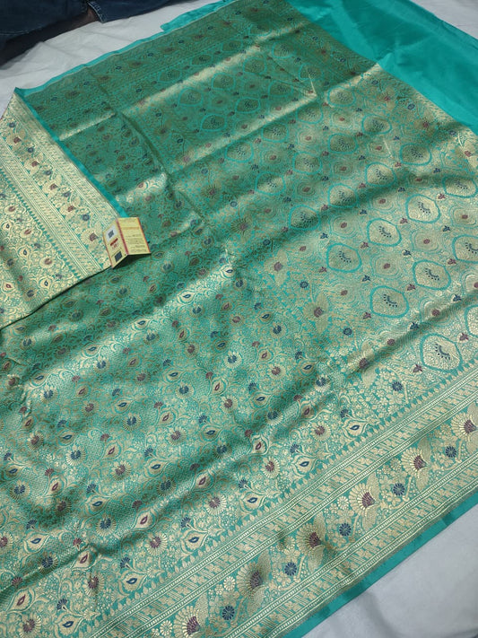 Elegant Teal Green Silk Saree